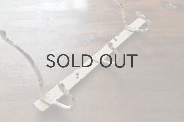 画像2: フランス・アンティーク アイアン3連フック/アイボリー