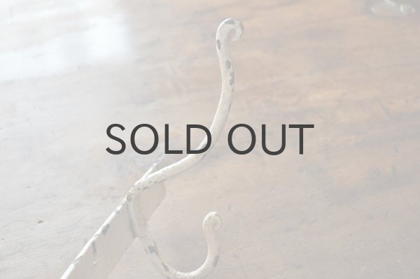 画像4: フランス・アンティーク アイアン3連フック/アイボリー