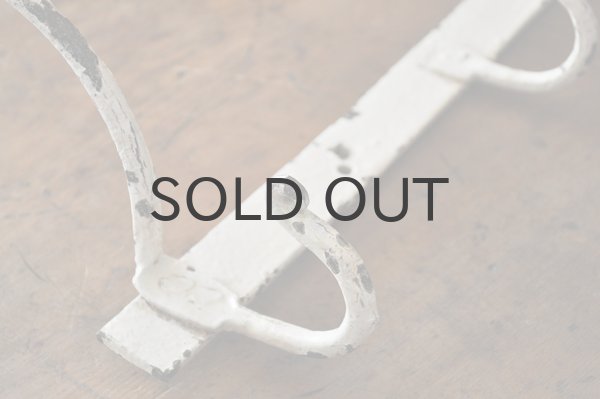 画像3: フランス・アンティーク アイアン3連フック/アイボリー