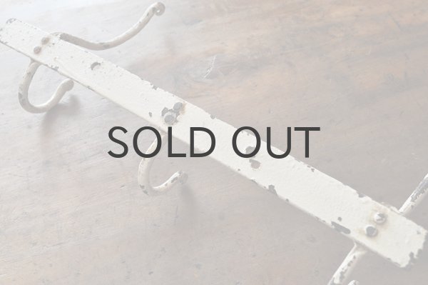 画像5: フランス・アンティーク アイアン3連フック/アイボリー