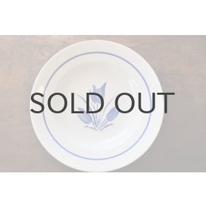 画像: オランダ・ヴィンテージ HAARLEM スーププレート/ステンシルブルーチューリップ