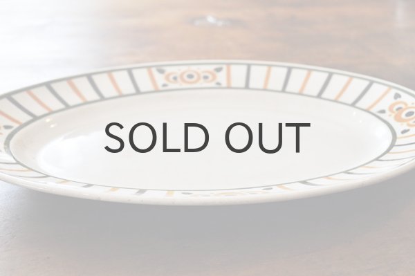 画像2: フランス・LUNEVILLE（リュネヴィル）K&G 楕円大皿/ステンシル