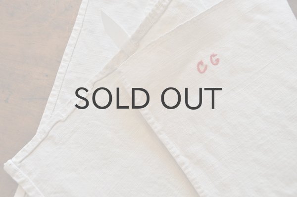 画像5: フランス・アンティーク ホームスパンリネントルション/CG/ホワイト