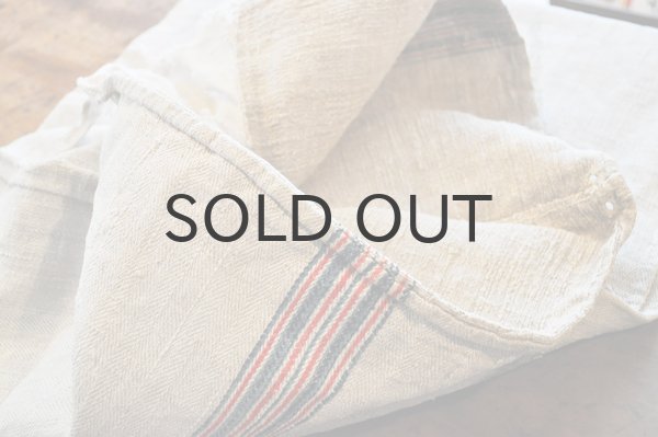 画像6: ドイツ・アンティーク グレインサック（麻袋）/ネイビー×レッドライン