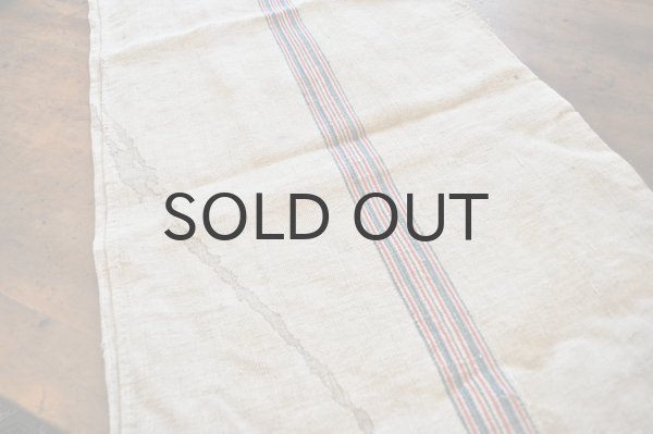 画像4: ドイツ・アンティーク グレインサック（麻袋）/ネイビー×レッドライン