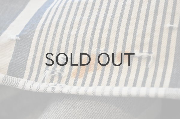 画像5: フランス・アンティーク コットンティッキング/ネイビー×ホワイト/大サイズ