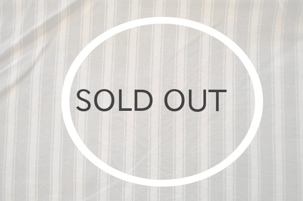 画像6: フランス・アンティーク コットンティッキング/グレージュ×アイボリー細ストライプ