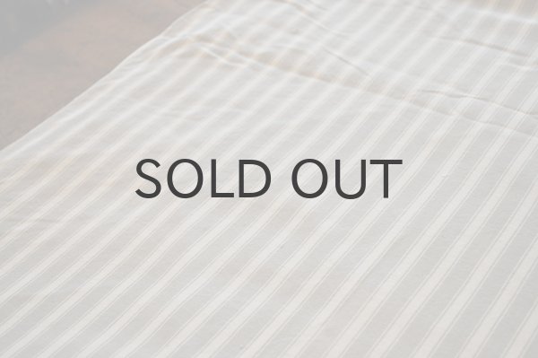 画像3: フランス・アンティーク コットンティッキング/グレージュ×アイボリー細ストライプ