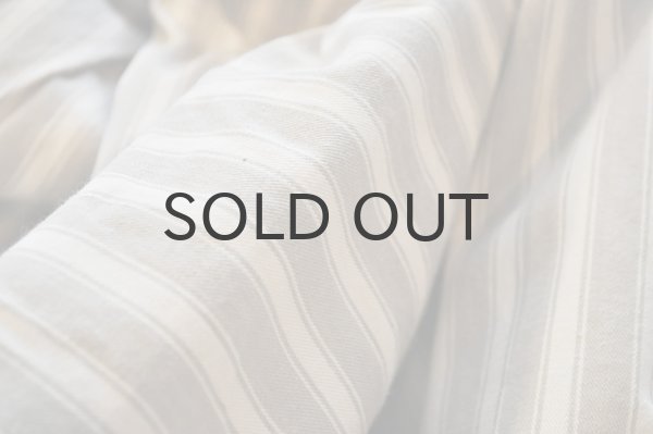 画像5: フランス・アンティーク コットンティッキング/グレージュ×アイボリー細ストライプ