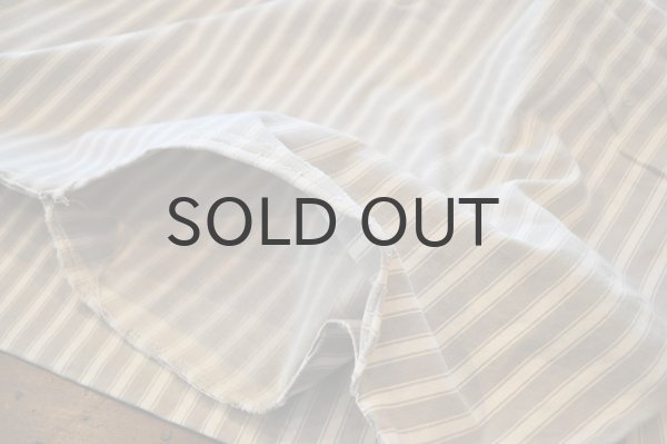 画像4: フランス・アンティーク コットンティッキング/グレージュ×アイボリー細ストライプ