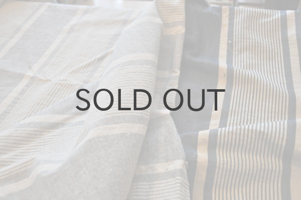 画像8: フランス・アンティーク コットンティッキング/ネイビー×ホワイト/大サイズ