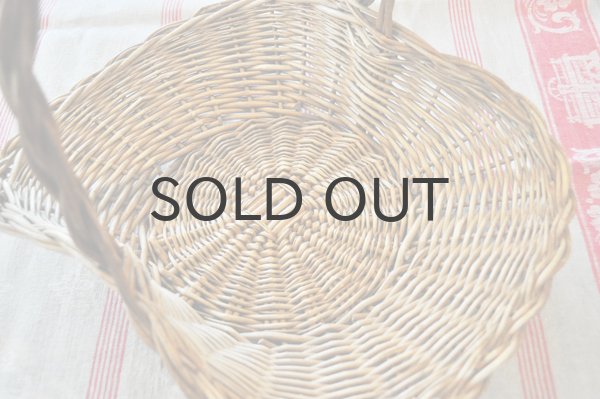 画像4: オランダ・アンティークバスケット/持ち手つき　平たいパニエ