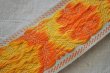 画像4: ベルギー・ヴィンテージ 刺繍トリムリボン/幅広/オレンジ花