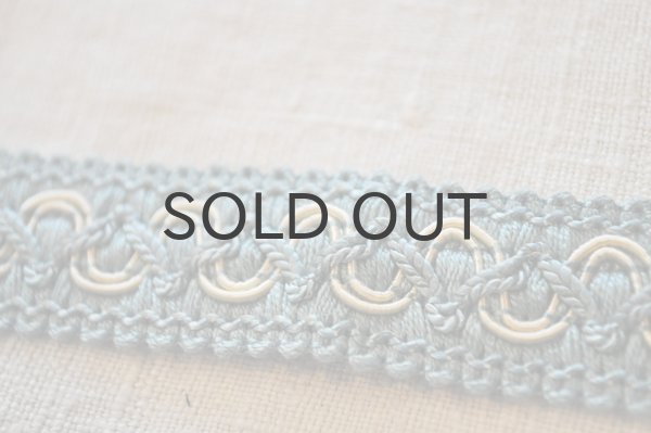 画像3: ベルギー・ヴィンテージ 刺繍トリムリボン/水色