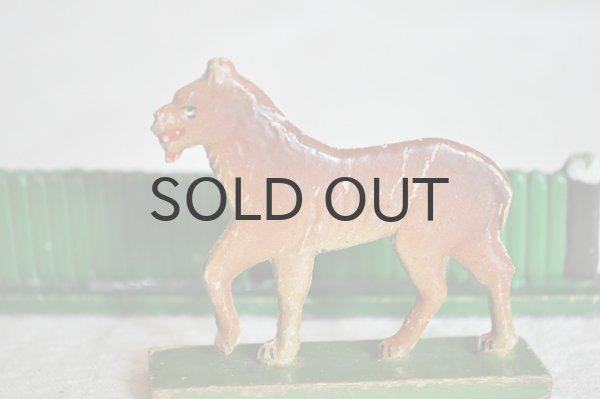 画像3: ドイツ・ヴィンテージ 木の動物たち/柵（緑）、トラ、オオカミ