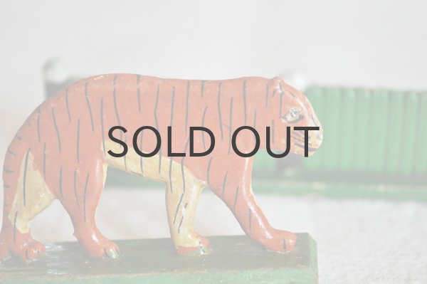 画像2: ドイツ・ヴィンテージ 木の動物たち/柵（緑）、トラ、オオカミ