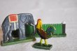 画像1: ドイツ・ヴィンテージ 木の動物たち/柵（緑）、ぞう、雄鶏