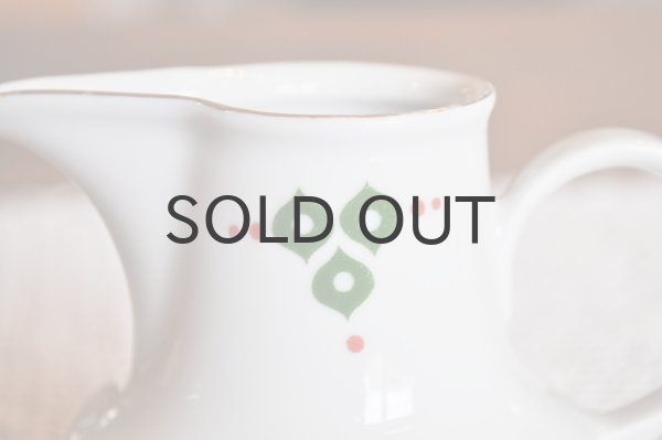 画像3: ドイツ・東ドイツHennebergPorzellanミルクピッチャー（クリーマー）/赤×緑