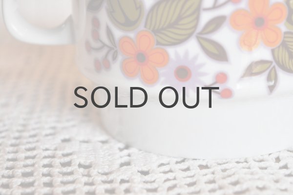 画像3: 【訳あり】ドイツ・BAVARIA両手付スープマグ/オレンジ花