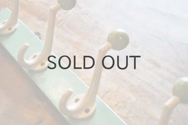 画像5: ドイツ・ヴィンテージ木製4連フック/ミントグリーン