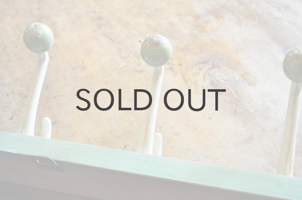 画像3: ドイツ・ヴィンテージ木製4連フック/ミントグリーン