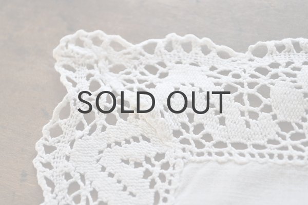 画像5: ドイツ・ヴィンテージ 刺繍ミニテーブルクロス／縁レース