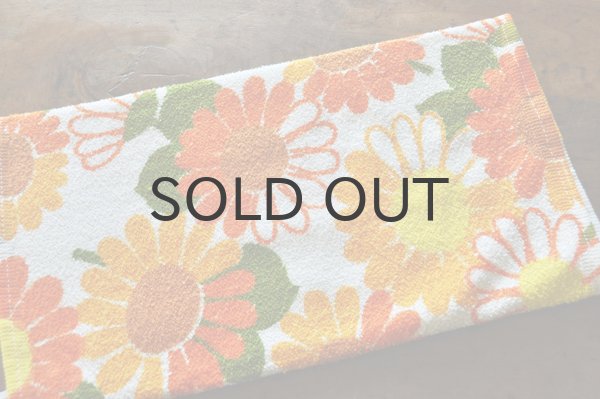 画像1: ドイツ・東ドイツ ヴィンテージ デッドストックタオル/VEBFROTTANA/オレンジ花