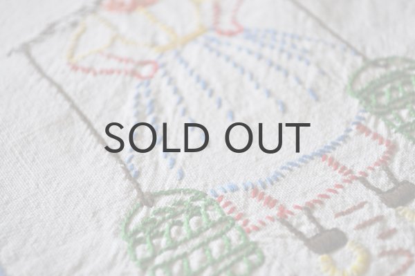 画像4: ドイツ・アンティーク刺繍のタペストリー壁掛け飾り/人々