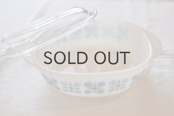 画像2: ドイツ・SCHOTT JENA GLAS/ミルクガラスのキャセロール/青花