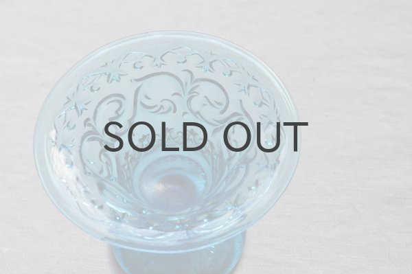 画像3: フランス・アンティーク ガラスのコンポート/ブルー