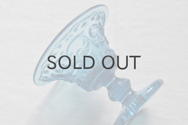 画像2: フランス・アンティーク ガラスのコンポート/ブルー