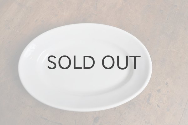 画像2: フランス・アンティーク 厚手ビストロプレート/オーバル/白釉