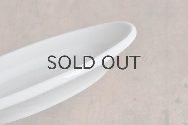 画像3: フランス・アンティーク 厚手ビストロプレート/オーバル/白釉