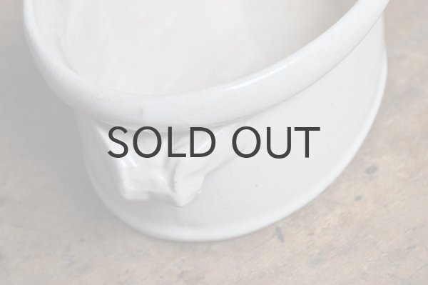 画像4: フランス・アンティーク 陶器テリーヌポット/オーバル/無地