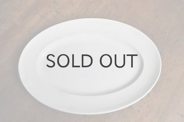 画像2: フランス・アンティーク オーバルプレート/オフ白