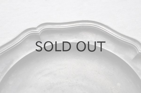 画像3: フランス・アンティーク ピューター（エタン）花リムプレート