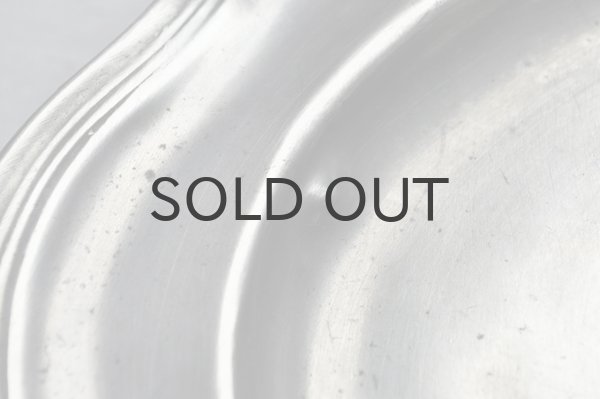 画像6: 【送料無料】フランス・アンティーク ピューター（エタン）花リムプレート/特大オーバル