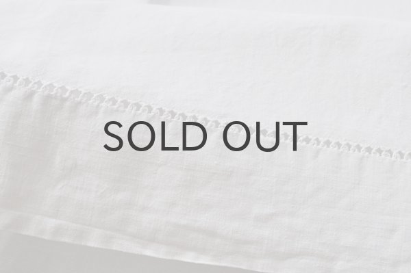 画像2: フランス・アンティーク リネンシーツ/モノグラム刺繍/Vg花文字　（シミあり）