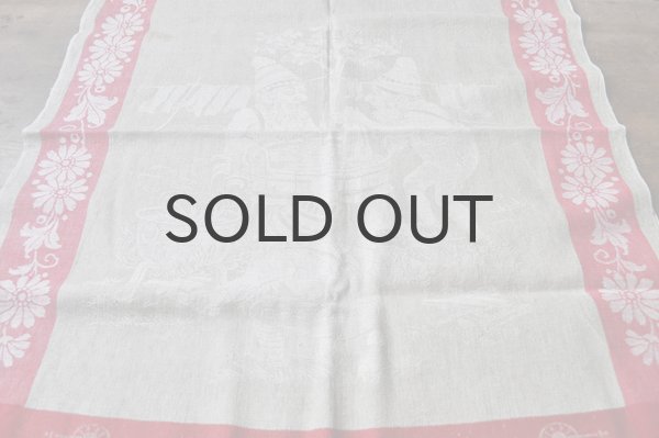 画像2: ドイツ・ヴィンテージ リネンクロス/織柄/小人とキノコ/ROLLTUCH