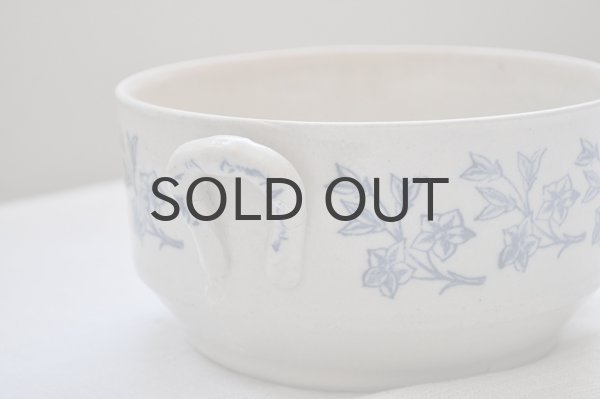 画像2: フランス・アンティーク St.Vallier　青ステンシルスープ入れ／蓋なし／19世紀中頃