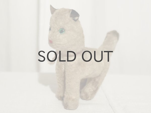 画像2: ドイツ・ヴィンテージ 猫のぬいぐるみ/グリーンアイ/16.5cm