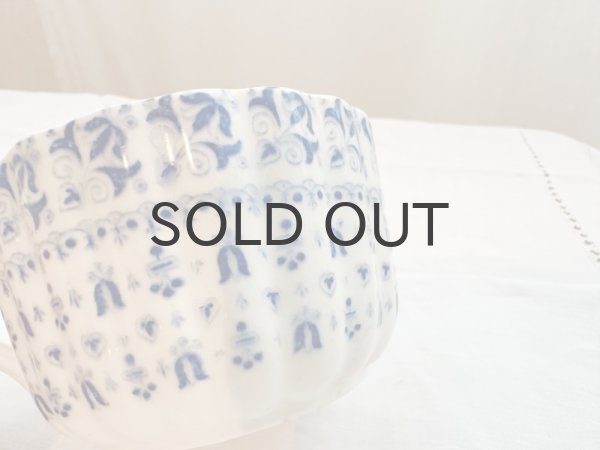 画像3: チェコ・窯元不明　インクブルーのマグカップ/フリル