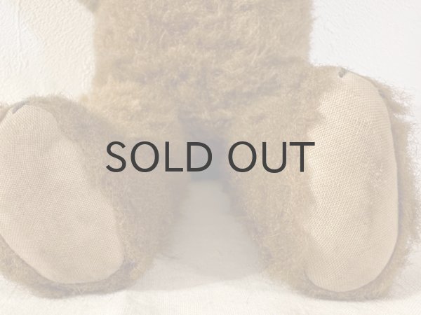 画像6: ドイツ・ヴィンテージ テディベア　びっくり顔のこげ茶くん　38cm