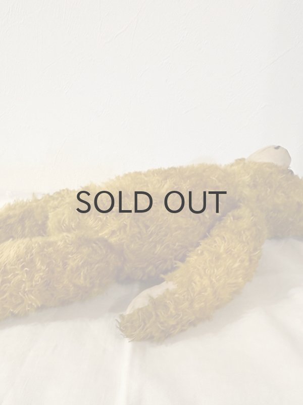 画像6: ドイツ・ヴィンテージ テディベア　平たいイエロークマちゃん　48cm