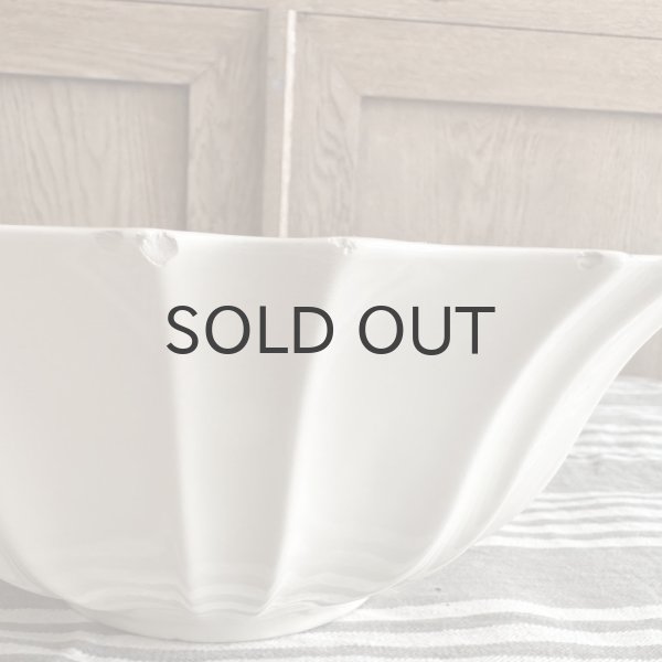 画像5: フランス・ギサギザリムのサラダボウル/エクリュ/窯元不明