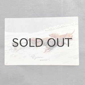 画像: フランス・ヴィンテージポストカード/犬と猫の追いかけっこ