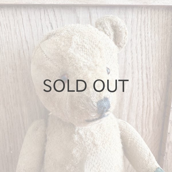 画像2: ドイツ・アンティーク　テディベア　耳なしくん　31cm グラスアイ