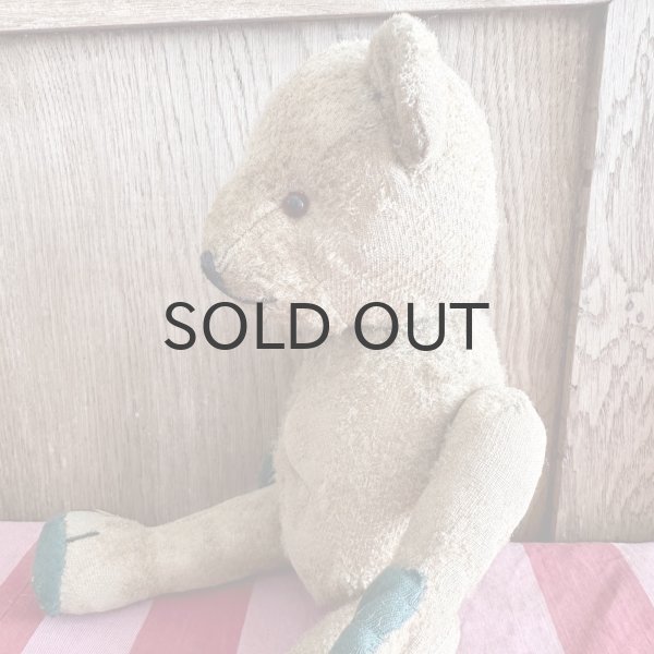 画像3: ドイツ・アンティーク　テディベア　耳なしくん　31cm グラスアイ