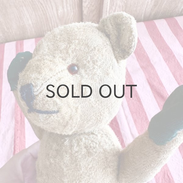 画像7: ドイツ・アンティーク　テディベア　耳なしくん　31cm グラスアイ