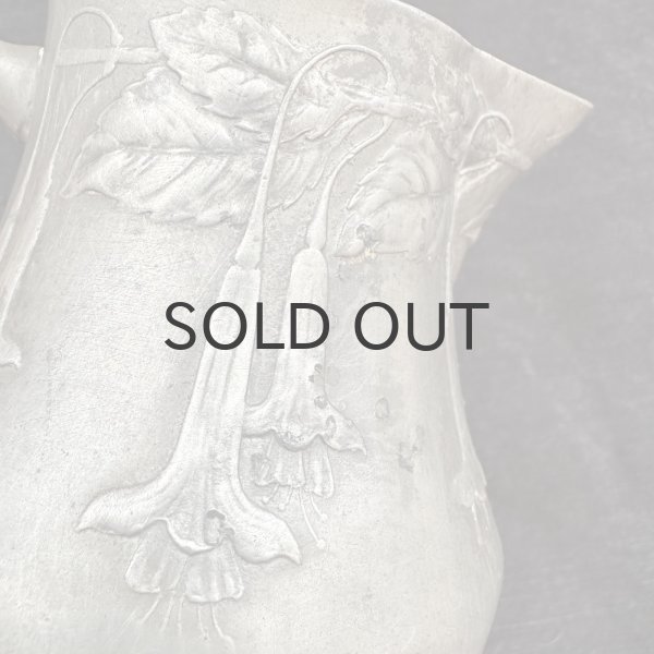 画像6: フランス・アンティーク アールヌーボー　エタン（ピューター）ジャグ/花